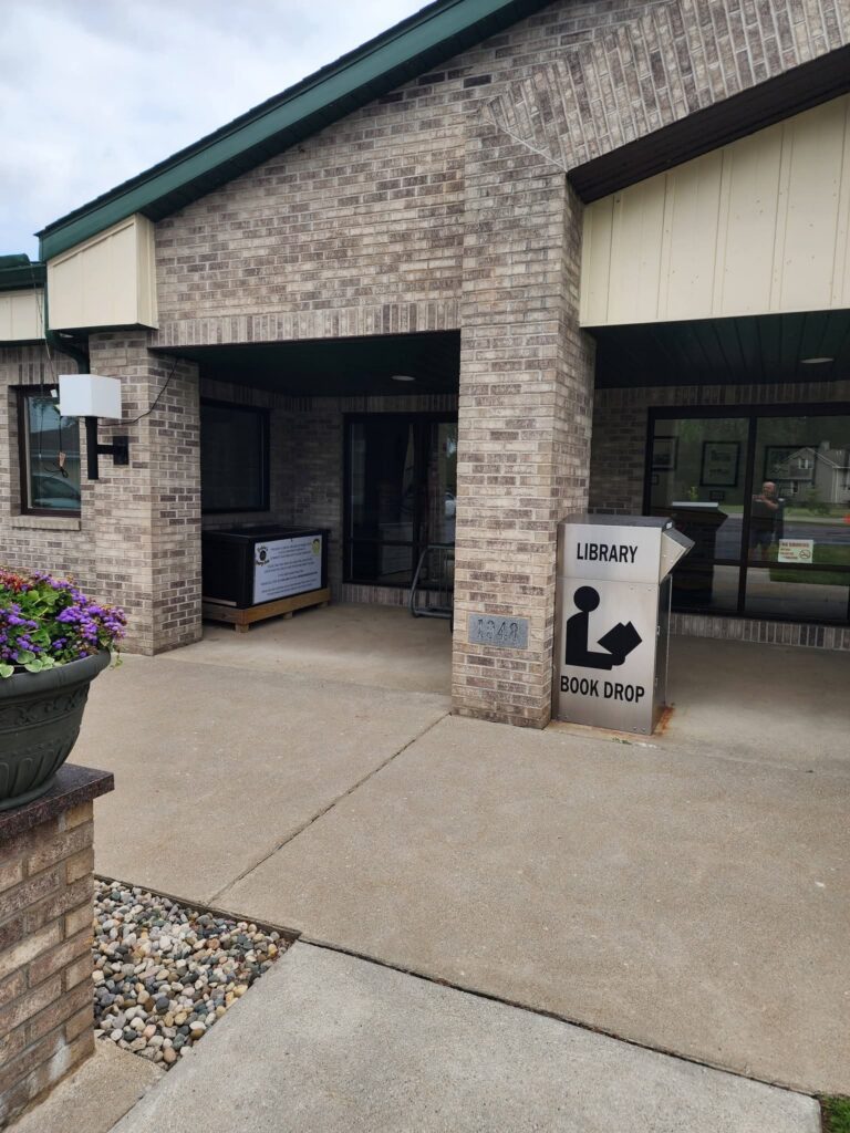 The Erie Township blessing box seen from the Erie Rd entrance